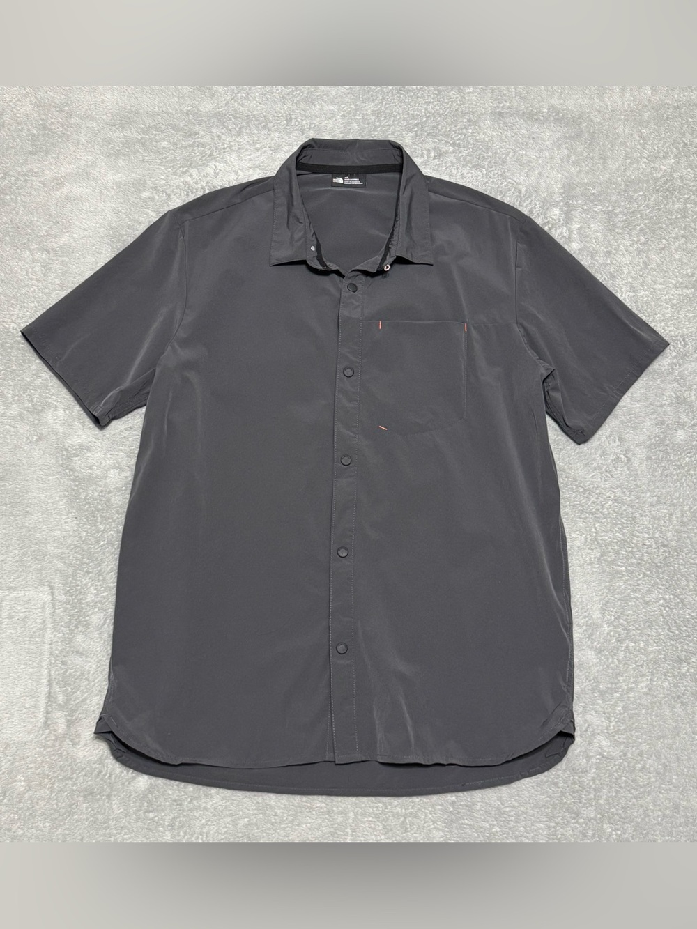 The North Face Sequoia Shirt Mens M Gray Snap Button Nylon Hiking Outdoor Light